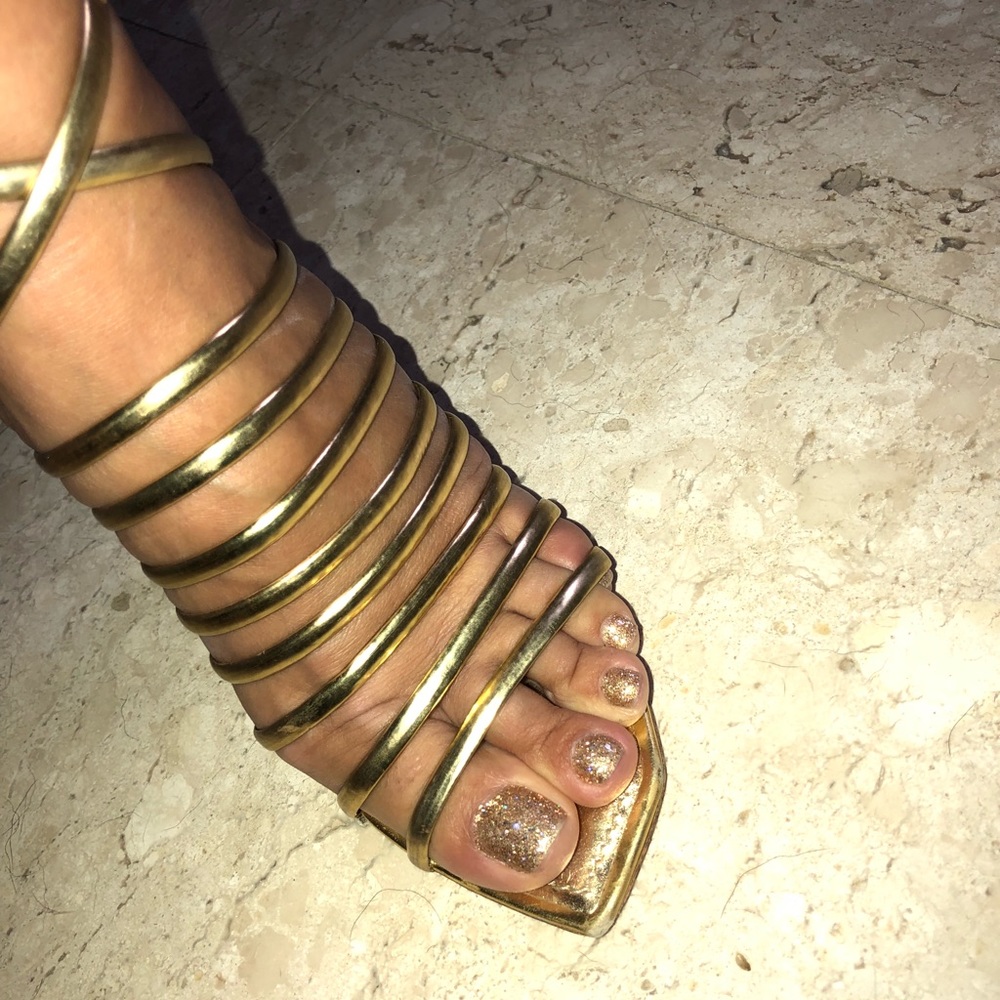 Authentic Louis Vuitton Gold Sandals